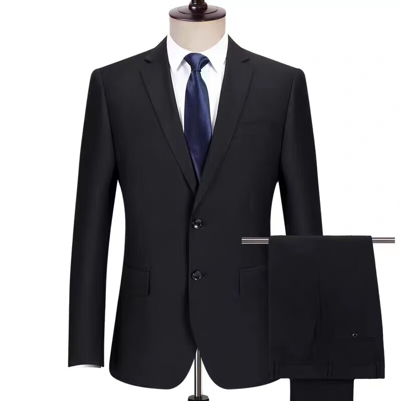 以舟招商銀行招行行服男短袖夏季2024新款外套西裝工作服黑色西服套裝 招行男西服外套+西褲(黑色) 175/L
