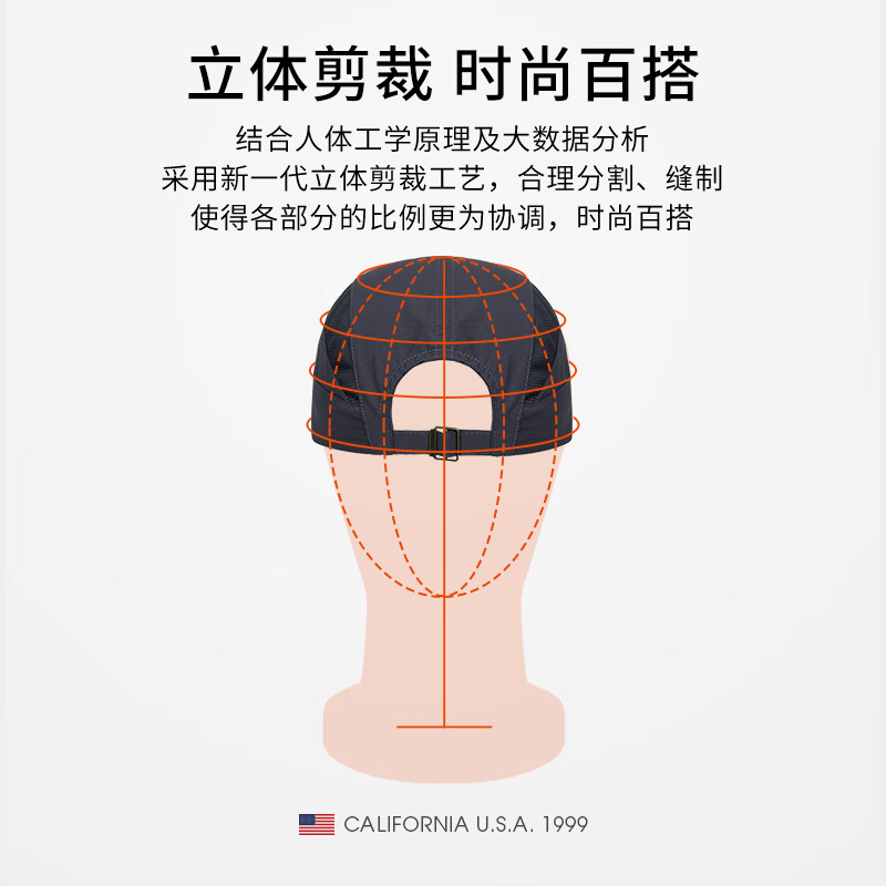 TFO 【帆船赛系列】户外速干帽 舒适透气鸭舌帽休闲遮阳帽快干棒球帽 浅灰色 54-58cm
