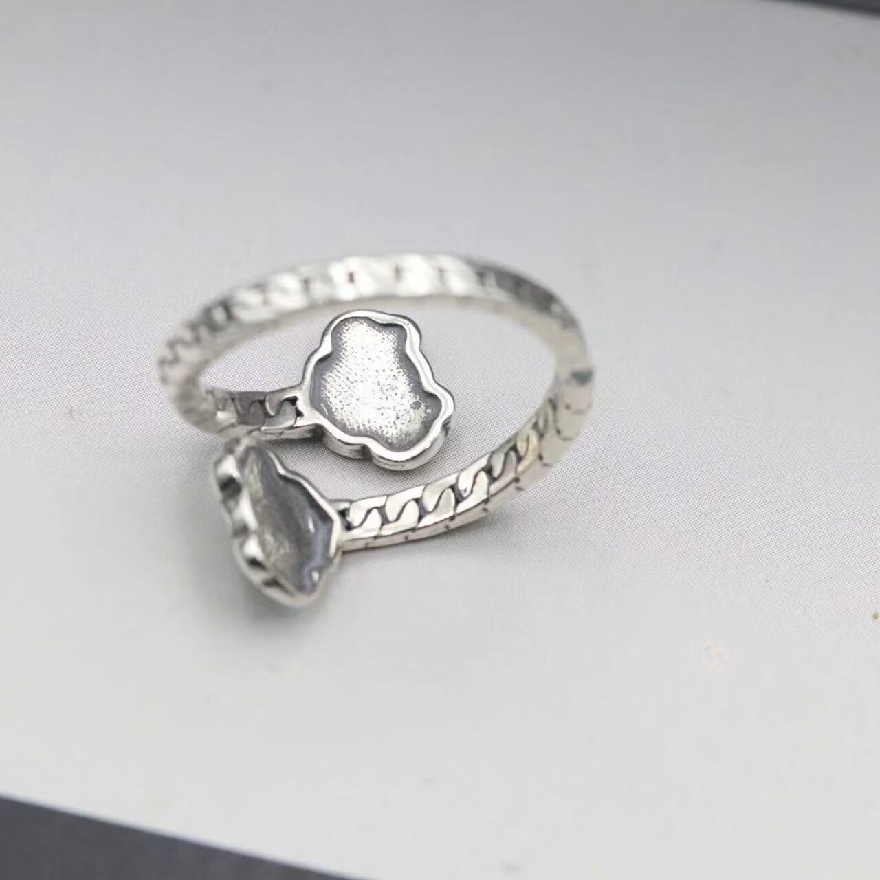 芊妞复古民族风吉祥如意锁戒指女时尚个性开口可调节麻花食指环 tj