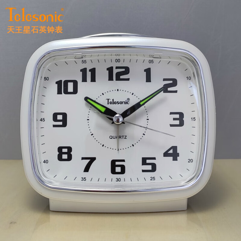 天王星(telesonic)闹钟学生高中老人用简约机械声音超大桌面钟表台钟