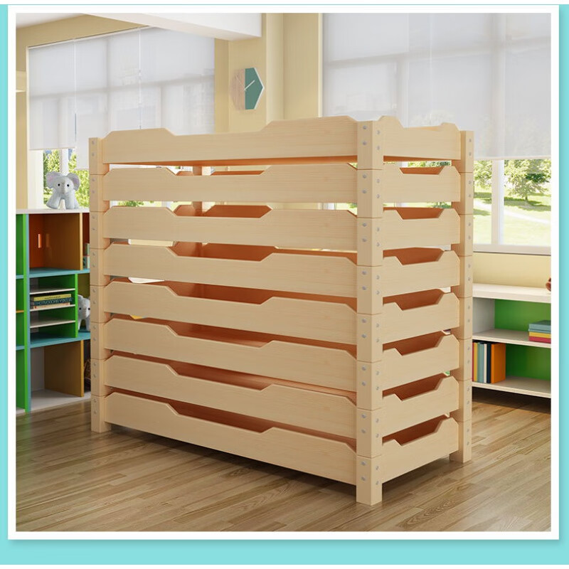 床幼儿园床实木叠叠床午托班单人床小学 小班/高扶手=130长60宽22高