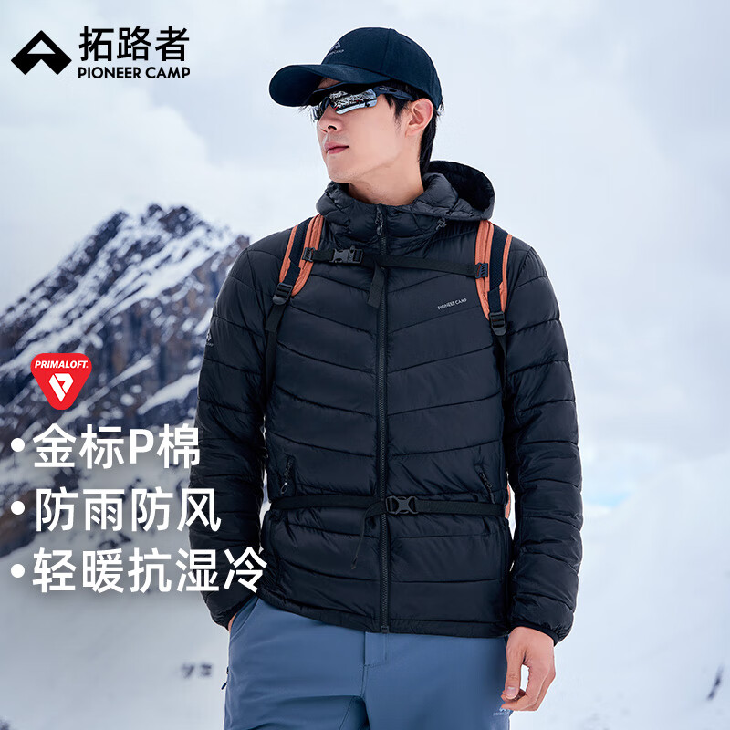 拓路者（Pioneer Camp）雪狐Primaloft金标棉衣团购男P棉棉服女冬季户外防风保暖外套男 黑色-男 L