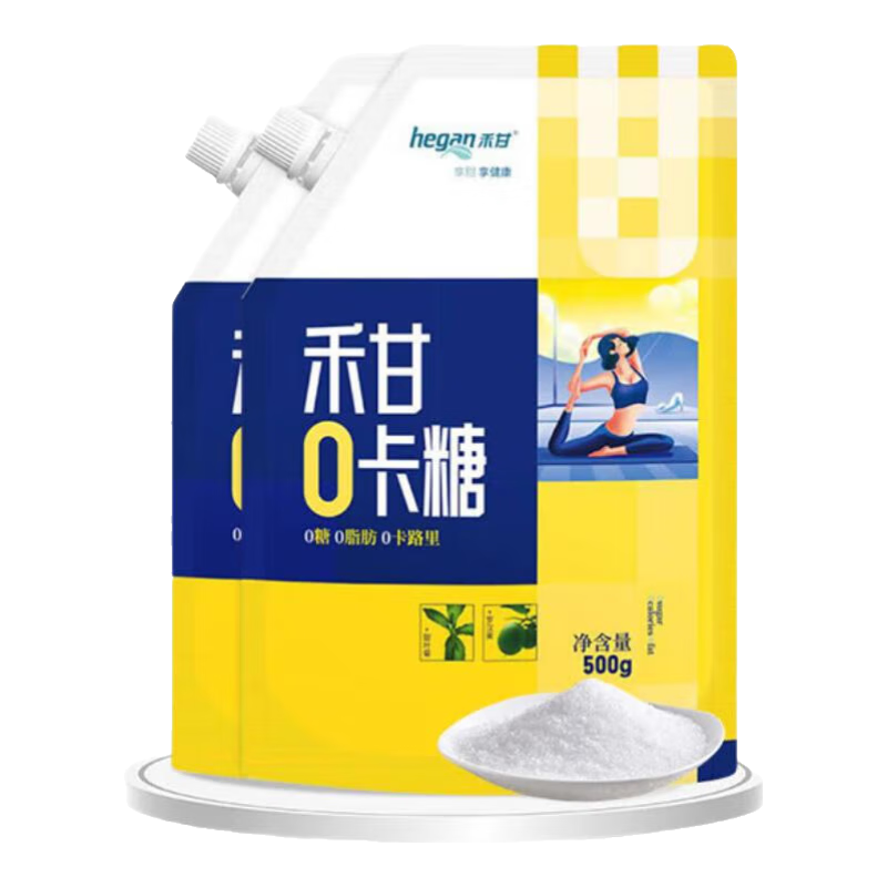 禾甘禾甘零卡糖0糖0卡赤蘚糖甜菊糖控糖代餐植物提取代替白糖咖啡伴侶 零卡糖500g*2袋【吸嘴裝】