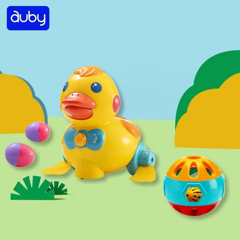 澳贝（auby）婴儿学爬玩具0-3岁引导爬行神器运动逗爬抛球柯基周岁生日礼物 【充电款】乖乖小鸭滚滚球套组