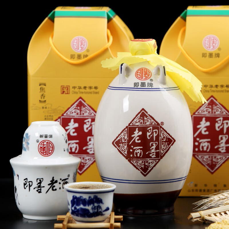 即墨老酒 陈酿十年 甜型 北方黄酒 1L 单坛装