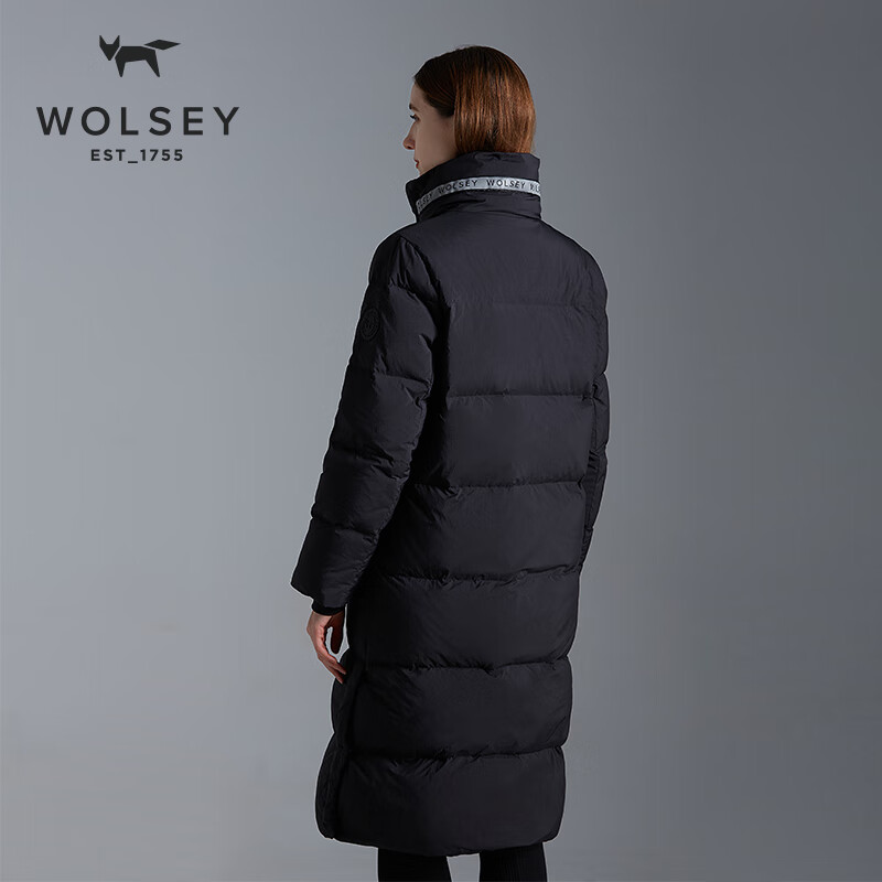 WOLSEY长款PolarX鸭绒服女户外拒水防风寒保暖连帽面包服加厚外套 亮白色 L 170
