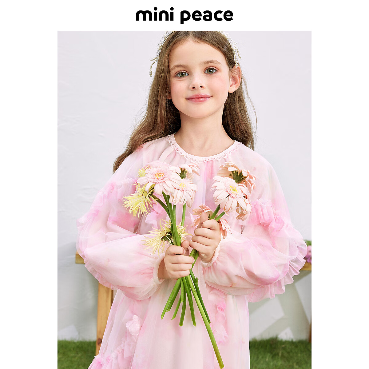 MiniPeace太平鸟童装女童连衣裙FBFAF1330 玫瑰粉 140