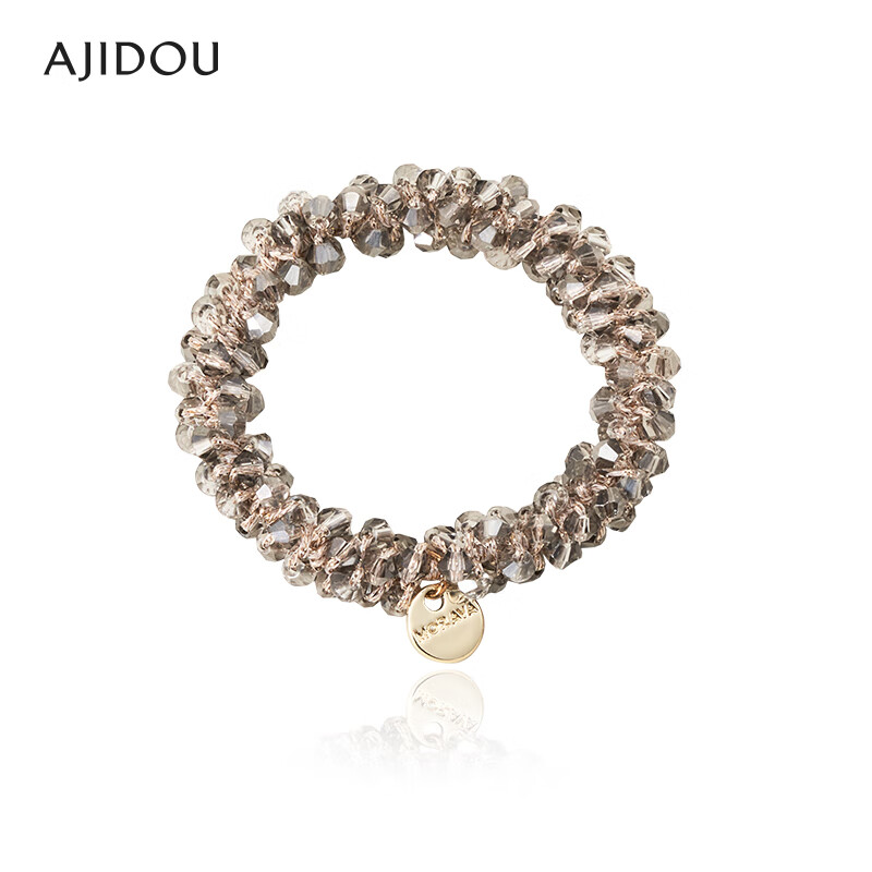 AJIDOU阿吉豆休閑彈性水晶發(fā)圈時(shí)尚個(gè)性扎頭發(fā)繩高級發(fā)繩潮酷發(fā)飾禮物 灰色 1個(gè)