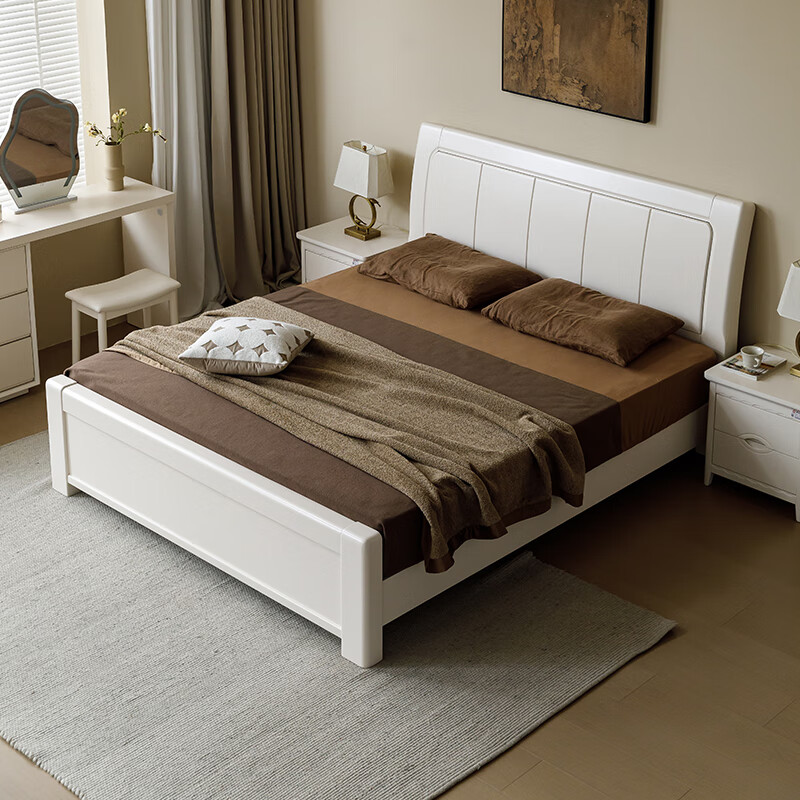 意特尔简约现代厚重款实木床全实木纯实木1.8床1.