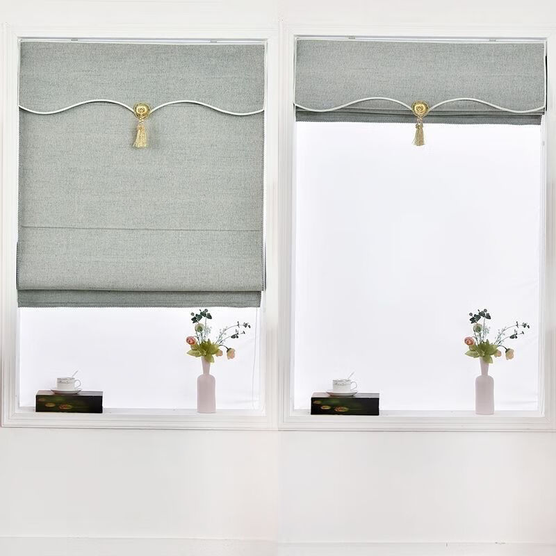 款式一 罗马帘定制带轨道