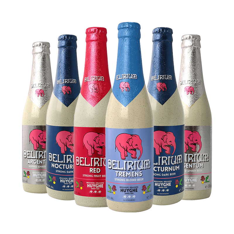 粉象（Delirium）啤酒四种口味组合 精酿 啤酒 330ml*6瓶 比利时进口 烈性艾尔