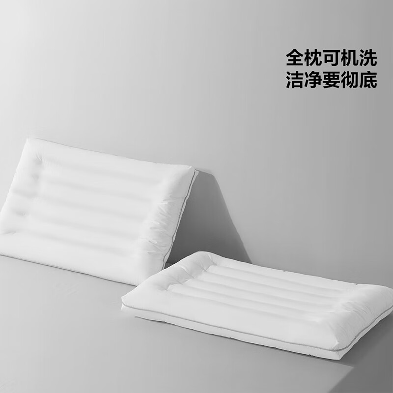百丽丝水星集团出品 A类可水洗枕头颈椎枕 酒店纯棉抗菌枕芯单只装 全棉抗菌防螨可水洗枕 48cm×74cm