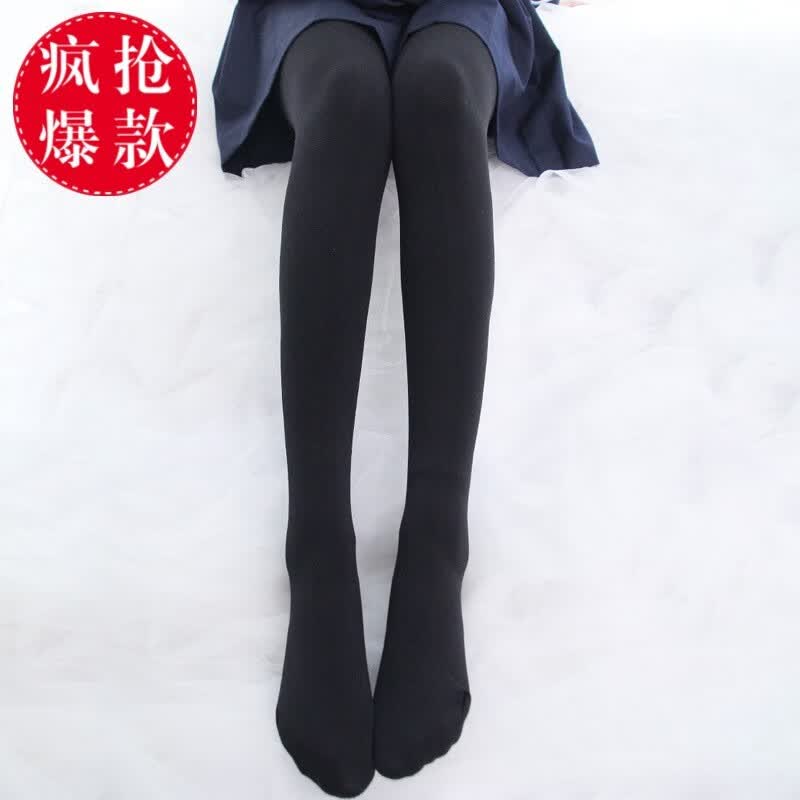 翡遇画遇成人白色连裤袜日系软妹保暖连裤加绒加厚秋冬打底裤lolita丝 黑色120d L 码-连脚 均码 (39-45.5)
