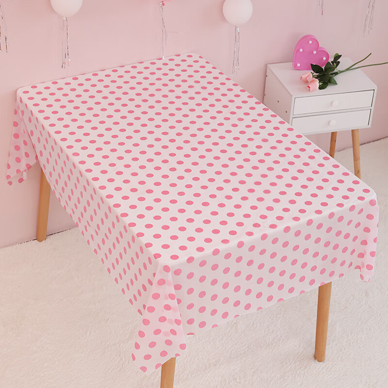 飞玥宝生日桌布宝宝满月百天布置用品儿童生日派对装饰创意波点一次性
