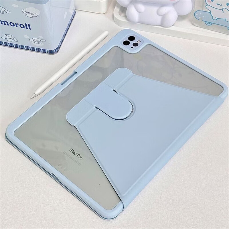 维多益荣耀MagicPad2代保护套带笔槽12.3英寸新款gt平板v9 v8 x8 x9 pro磁吸休眠全包壳防摔弯 蓝色】720°全包旋转亚克力壳 荣耀magic pad2代12.3英寸