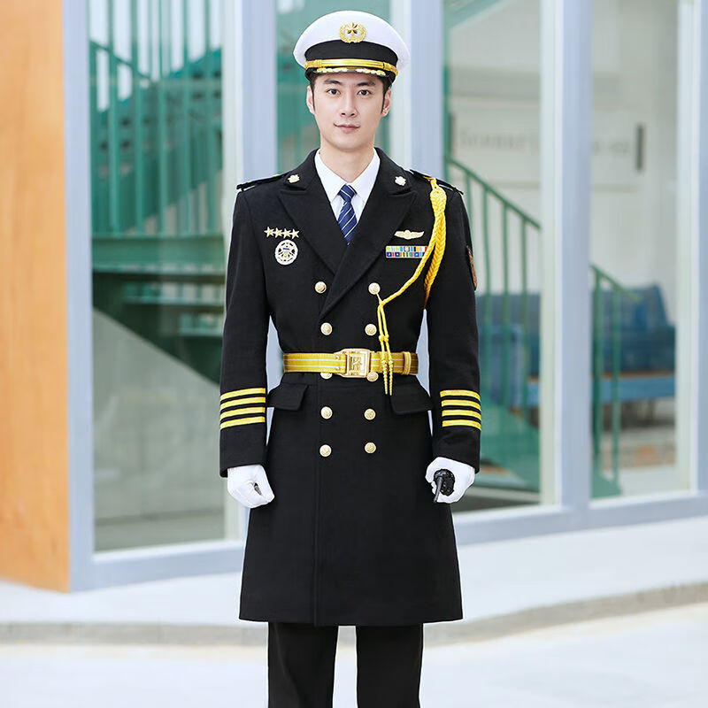 狮奥利兴将校呢大衣保安羊毛呢子大衣工作服男冬装形象岗礼宾服制服长