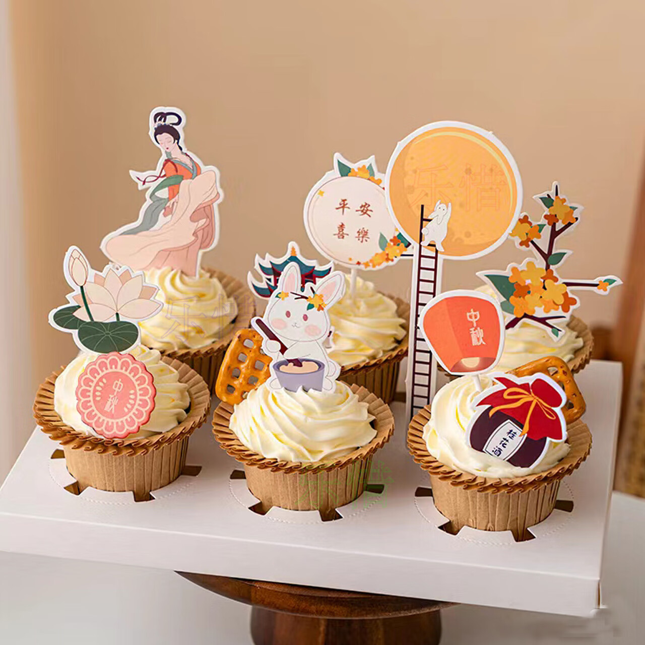 蛋糕花好月圆蛋糕朋友长辈领导全国同城配送 a款纸杯款 6个纸杯蛋糕