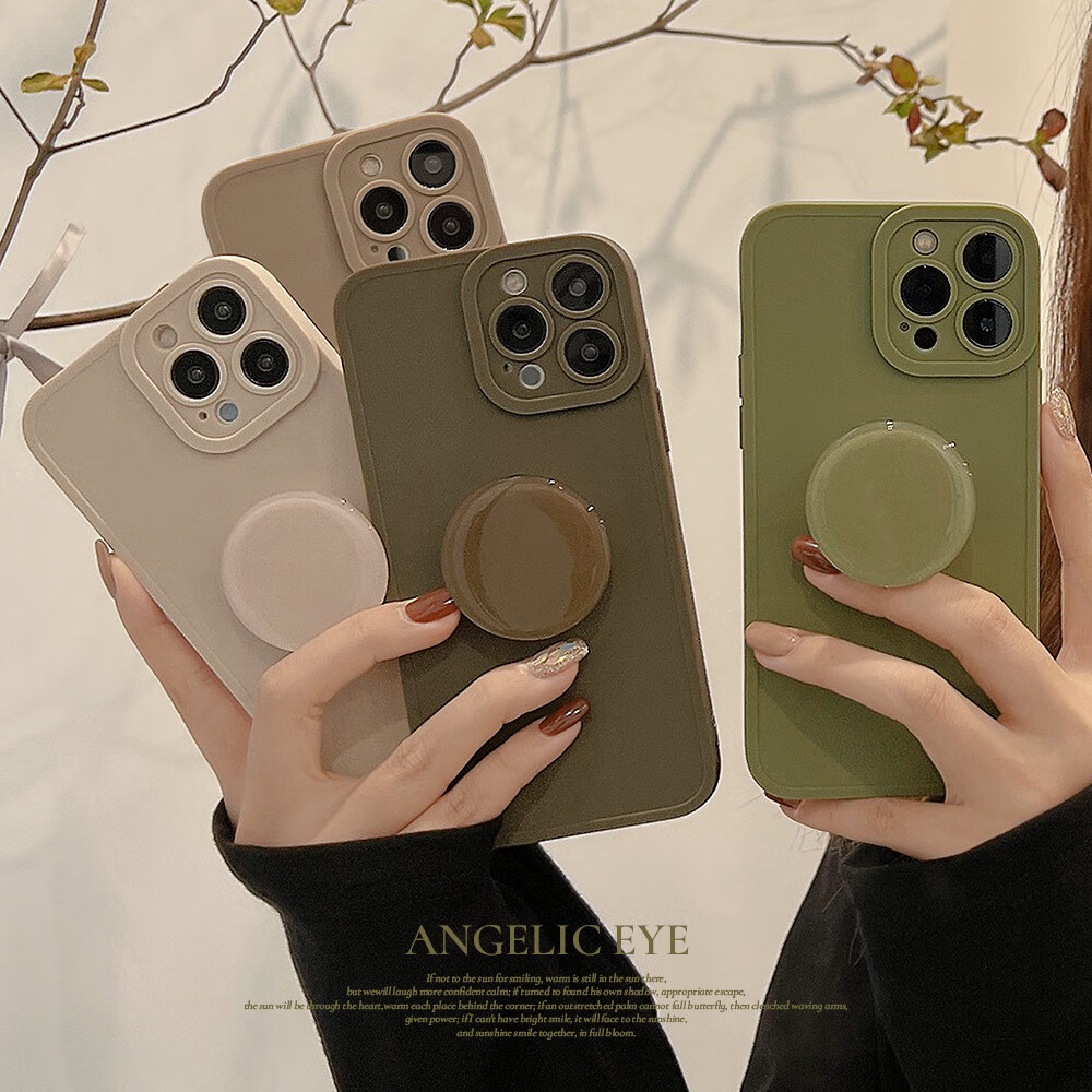 塔下【优选】复古简约iPhone14苹果手机壳15promax支架13高级16适用11莫兰 仓灰+仓灰支架 16promax