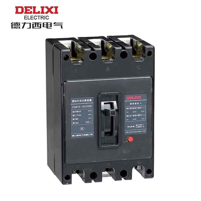 德力西cdm1热磁固定板前手动塑壳断路器cdm10-100/3300 100a cdm10