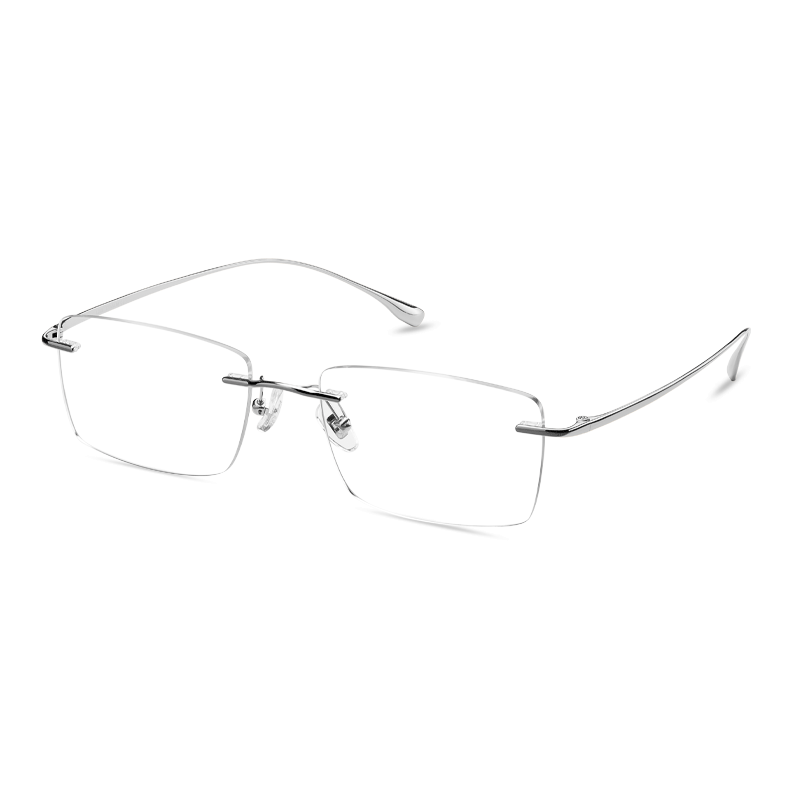 LOHO無框眼鏡男近視散光可配度數(shù)防藍(lán)光超輕鈦架高級(jí)商務(wù)白領(lǐng)蔡司鏡片