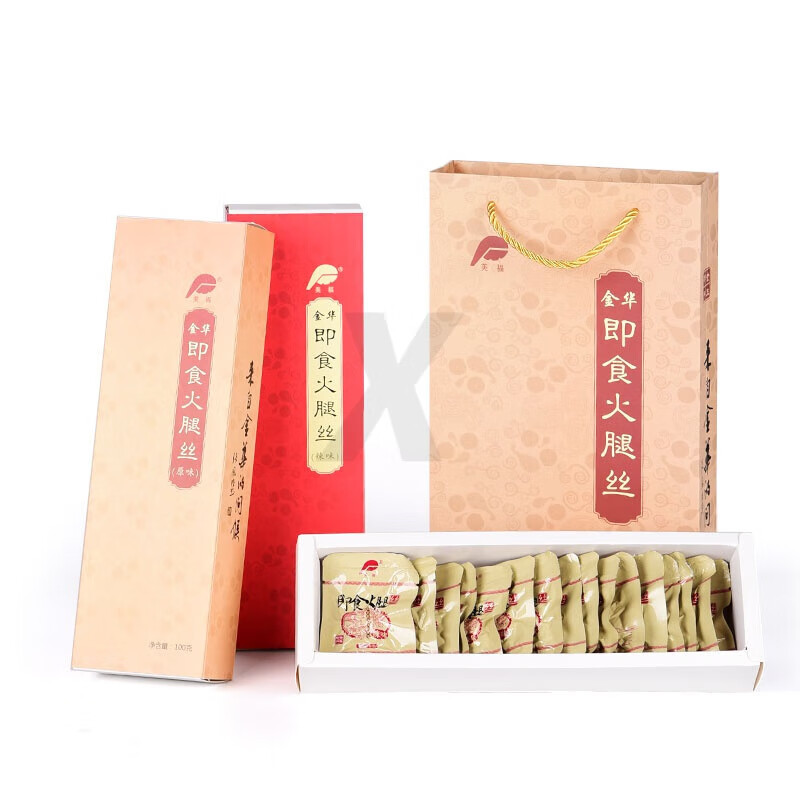 食怀正宗金华火腿丝200克原味 /辣味开袋即食美福火腿丝零食浙江特产 原味辣味组合礼盒装