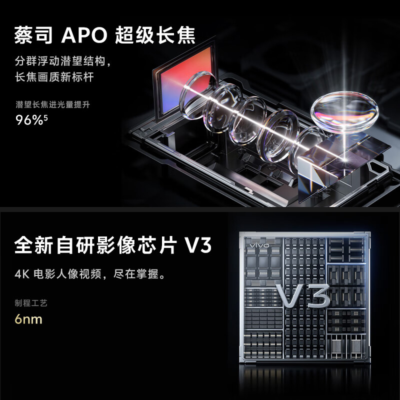 vivo X100 Pro 16GB+512GB 白月光 蔡司APO超级长焦 蓝晶×天玑9300 5400mAh蓝海电池 自研芯片V3 手机