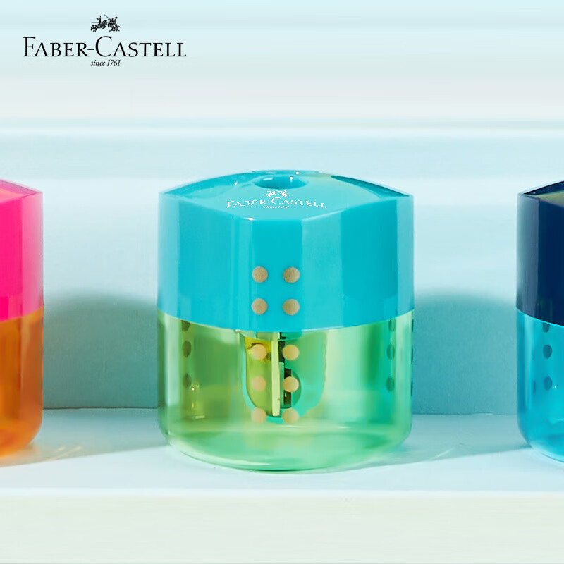 輝柏嘉（Faber-castell）雙孔自然鎖卷筆刀轉筆刀素描削筆器鉛筆刀小學(xué)生手動(dòng)旋筆刀-183103綠色