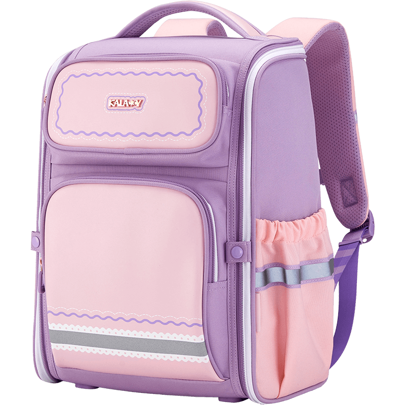 卡拉羊【蒋勤勤代言】书包小学生1-3-6年级防下坠减负大嘴书包儿童书包 【22L】紫色|身高135cm以上
