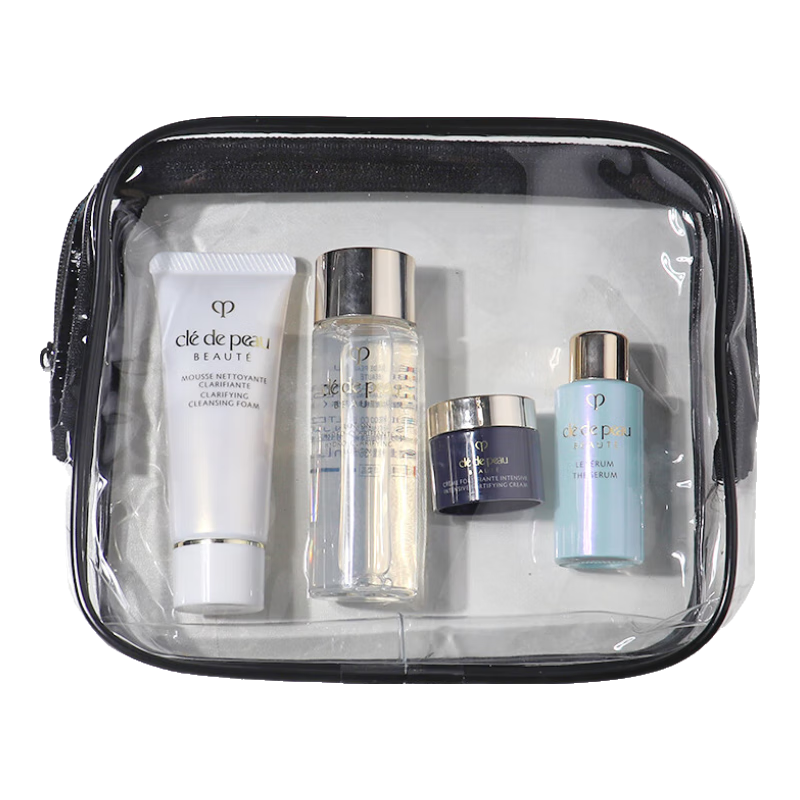 肌膚之鑰（Cle de Peau）光采水乳三件套護(hù)膚品旅行套裝女士媽媽化妝品全套補水緊致 送人 清爽潔面+水+晚霜+精華 送洗漱