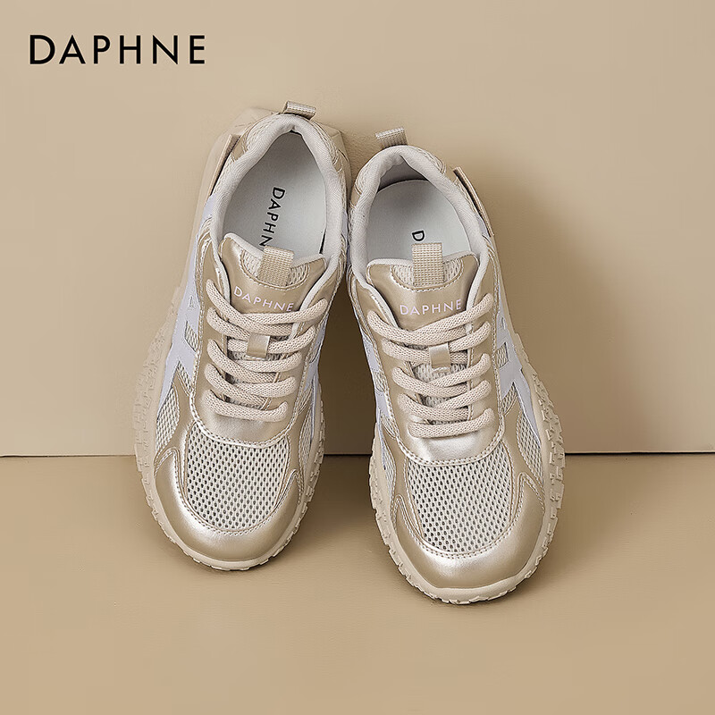 达芙妮复古透气阿甘鞋女2026夏季时尚新款休闲德训鞋通勤软底运动鞋 紫色 【轻便透气】 37