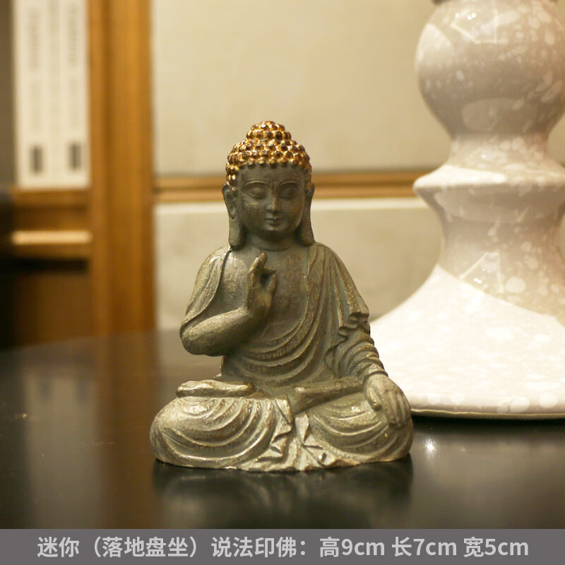 雅空鱼缸造景摆件佛头花园庭院鱼池鱼缸风水水缸水族仿真石像装饰