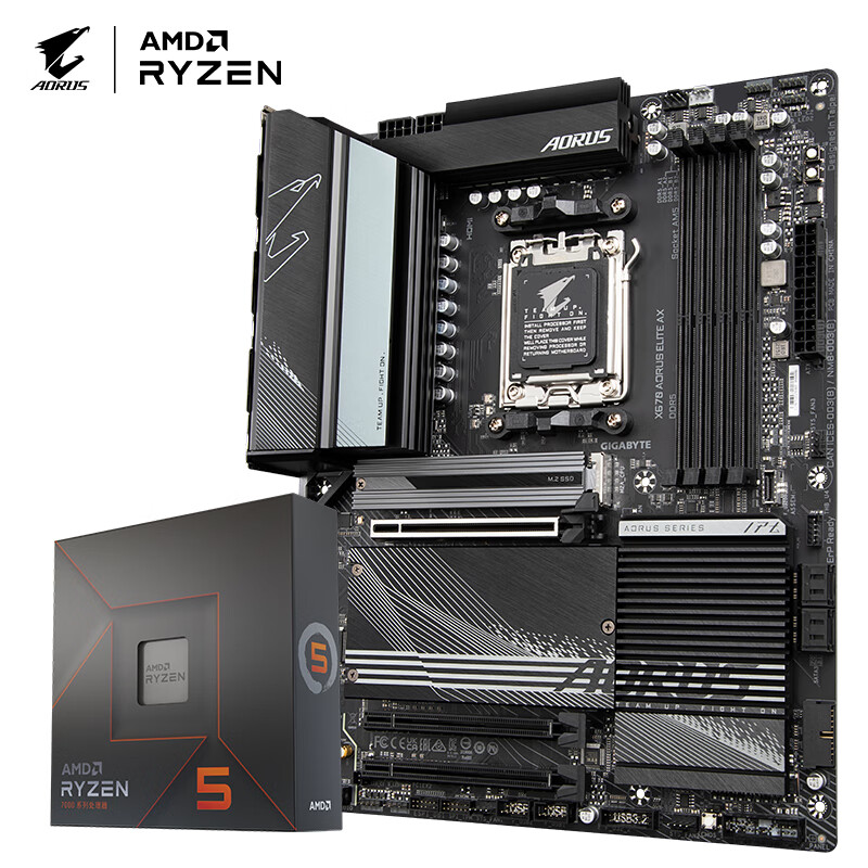 技嘉（GIGABYTE）主板CPU套装 X670 AORUS ELITE AX+AMD 7000系列 锐龙5 7600X 处理器