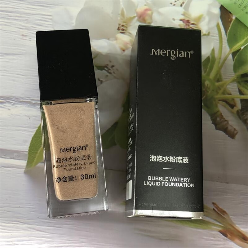美肌颜(mergian)泡泡水粉底液持久不脱妆遮瑕控粉底液混干油皮敏感可用 30ml