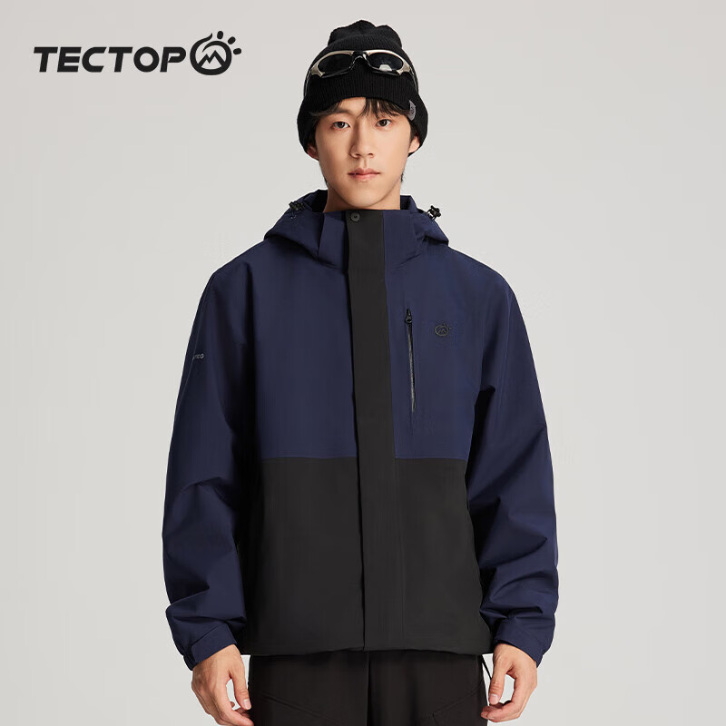 探拓探拓（TECTOP）冲锋衣三合一防寒户外登山服 藏青/经典黑 XL