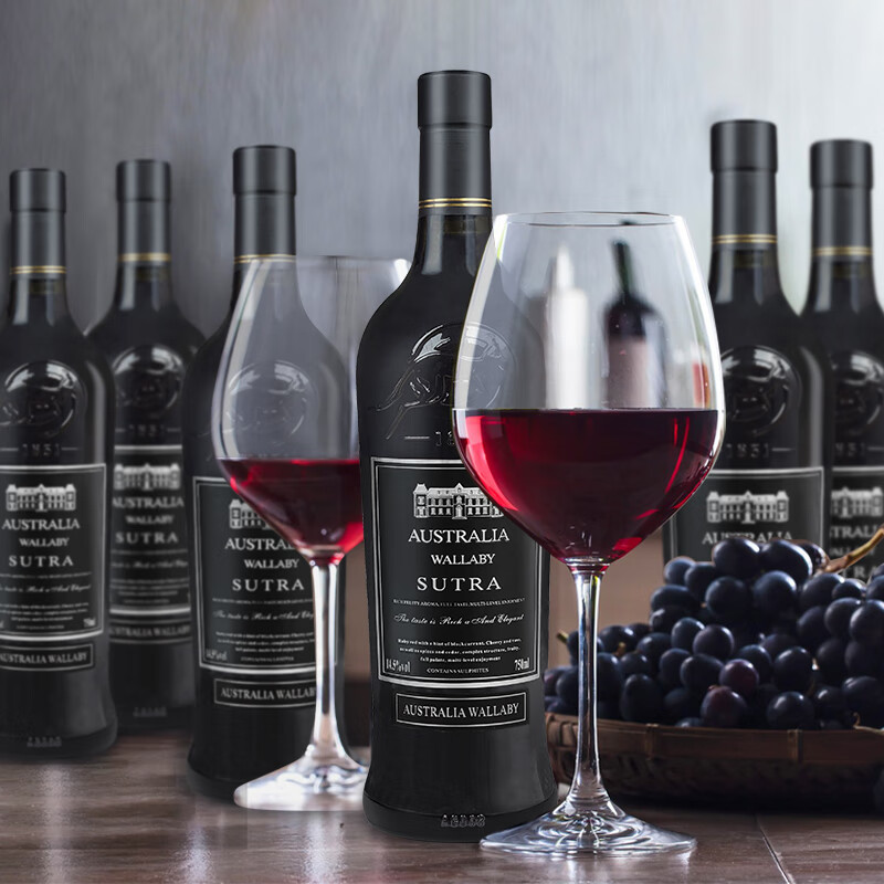 德澳袋鼠【旗舰店】澳大利亚进口红酒干红葡萄酒赤霞珠送礼袋团购750ml*2 经典14.5度双支礼袋（送海马刀）