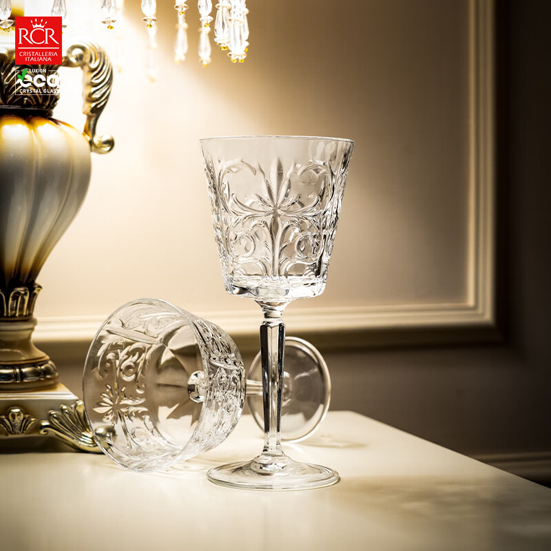 RCR 意大利进口水晶玻璃红酒杯葡萄酒杯高脚杯中秋送礼复古风酒杯 【图腾】葡萄酒杯 290ml 2只