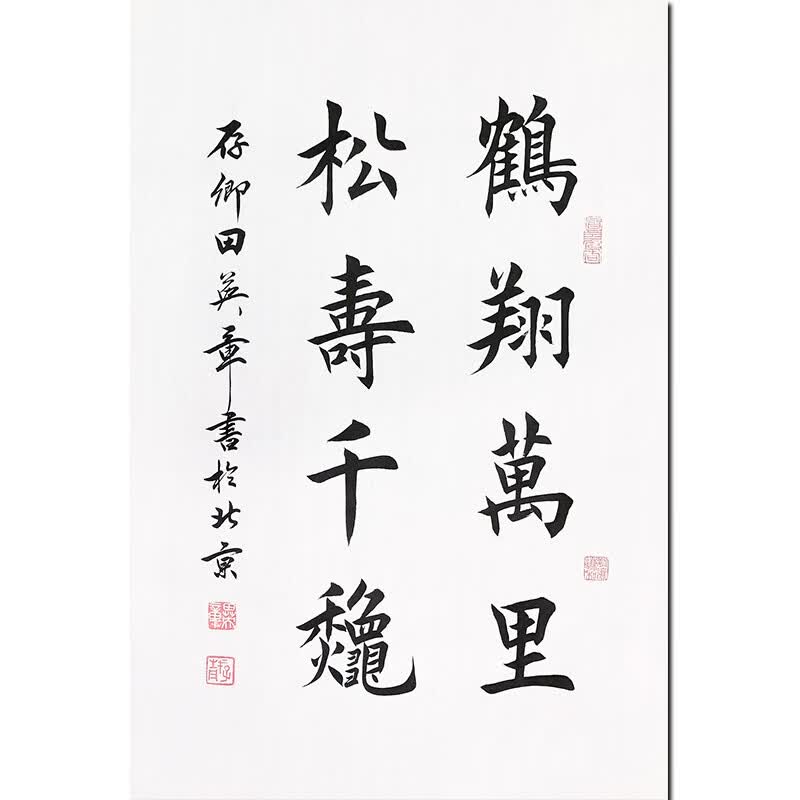 中国硬笔书法协会会长 田英章【鹤翔万里,松寿千秋】