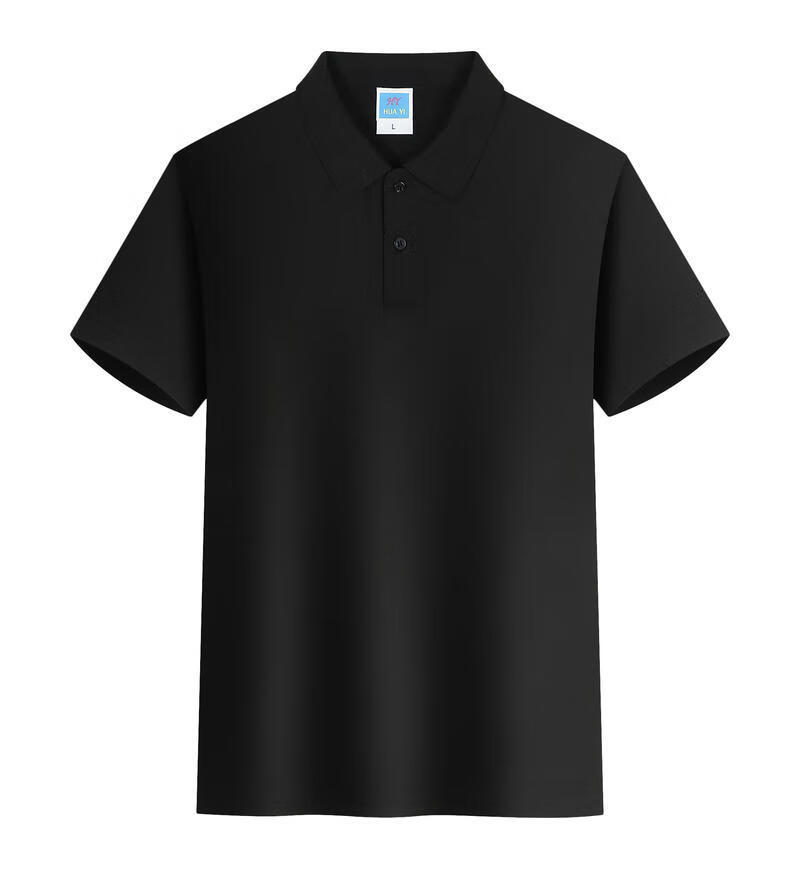 雷事兴工作服定制polo衫t恤印字logo广告衫班服文化衫男女工服短袖订制 黑色 M