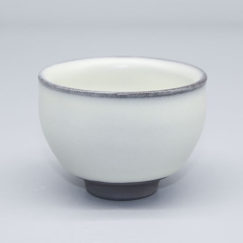 uosu白贝建盏茶杯白色束口尊杯灯盏变色养金丝铁线铁胎茶盏主人杯单杯