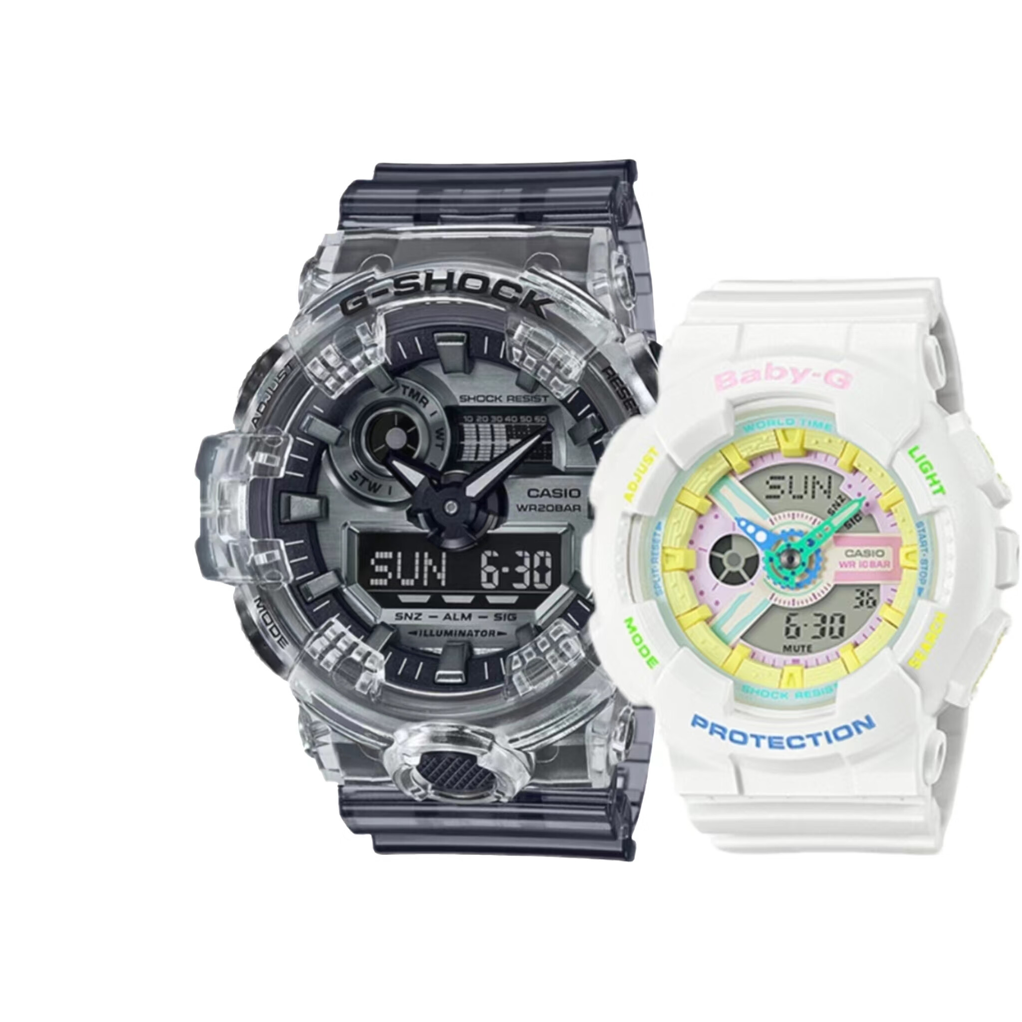 卡西欧(casio)g-shock 夏日冰凉透明冰轫系列情侣手表对表送男女友