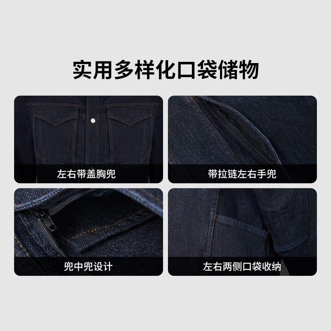 90分男装时尚潮流百搭翻领牛仔服休闲夹克外套 水洗蓝 L(175/96A适合65-70kg偏大)