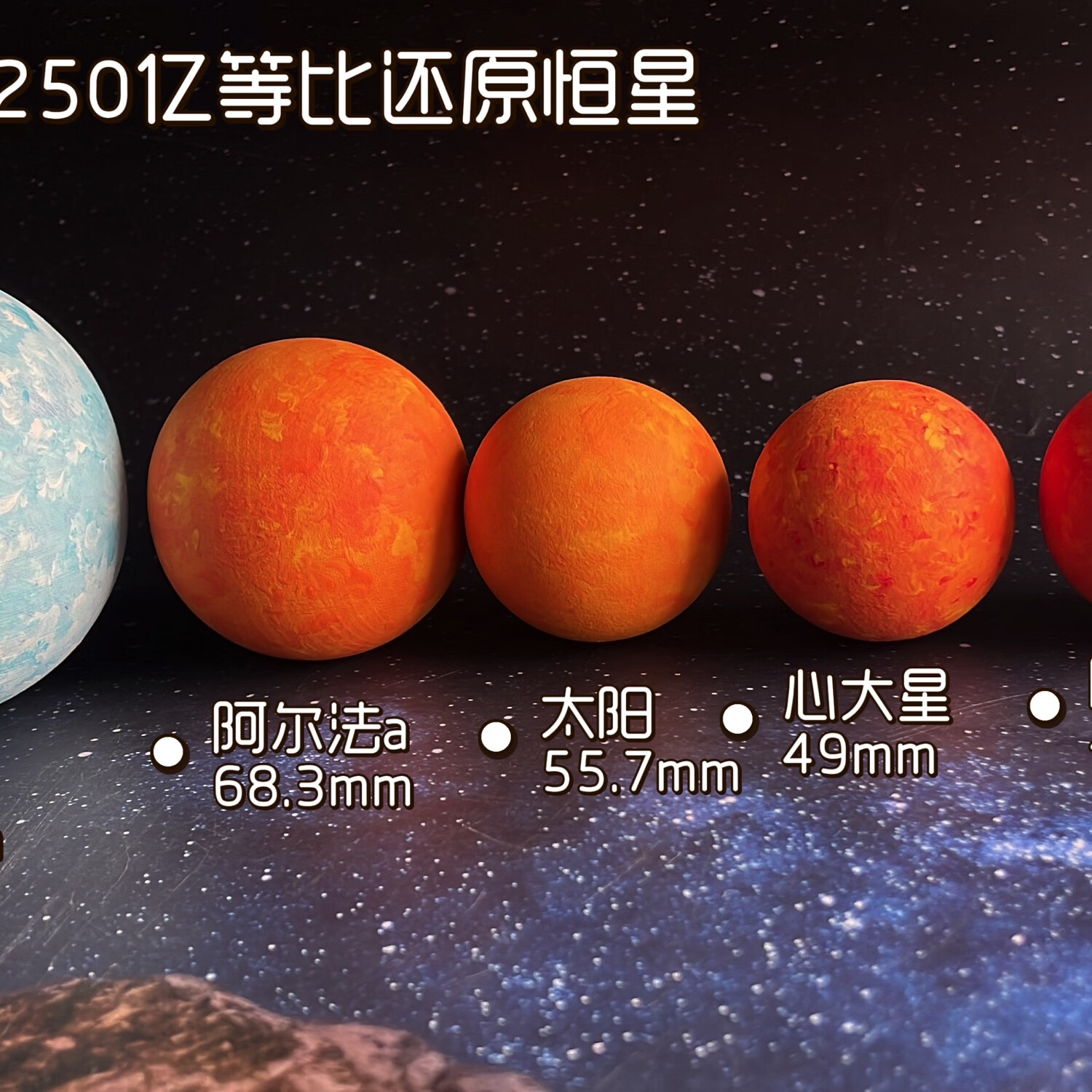 宇宙星球模型,恒星太阳,天狼星,比邻星等比例还原模型儿童天文 1:250