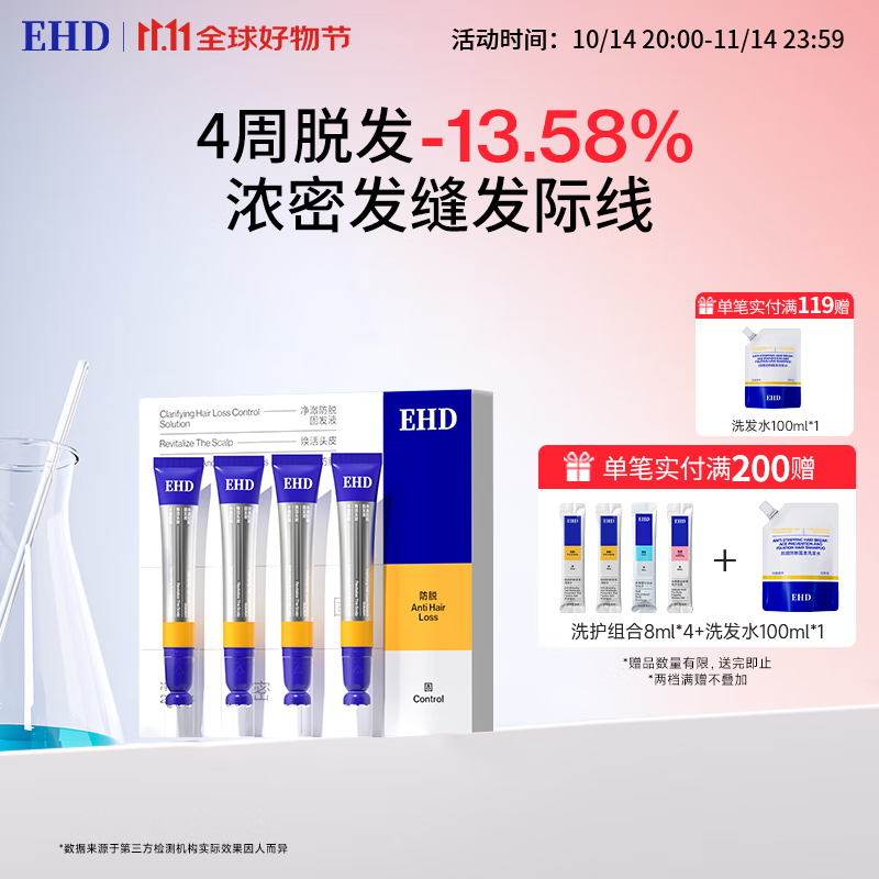 EHD净澈防脱固发精华液滚珠套盒控油舒缓保湿护发男女