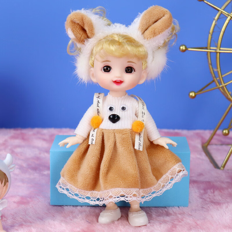 clcey17厘米巴比洋娃娃公主套装可换装儿童玩具小女孩生日礼物过家家