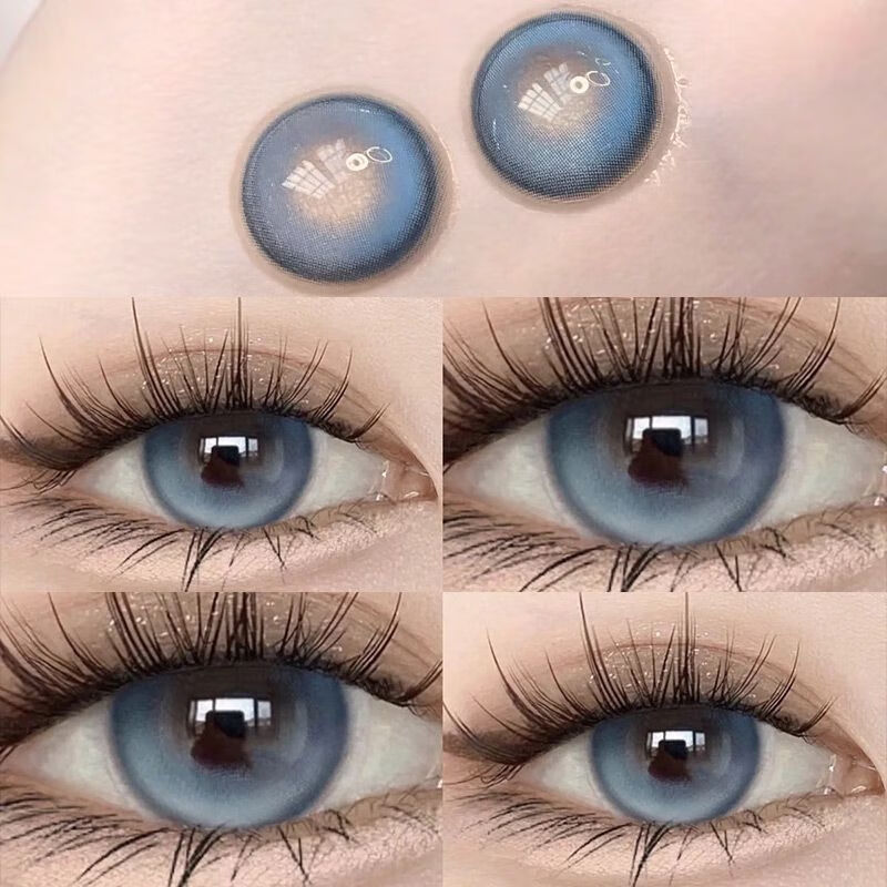 卡乐芙蓝椰奶冻蓝色美瞳日抛10片装官网隐形眼镜大直径14.