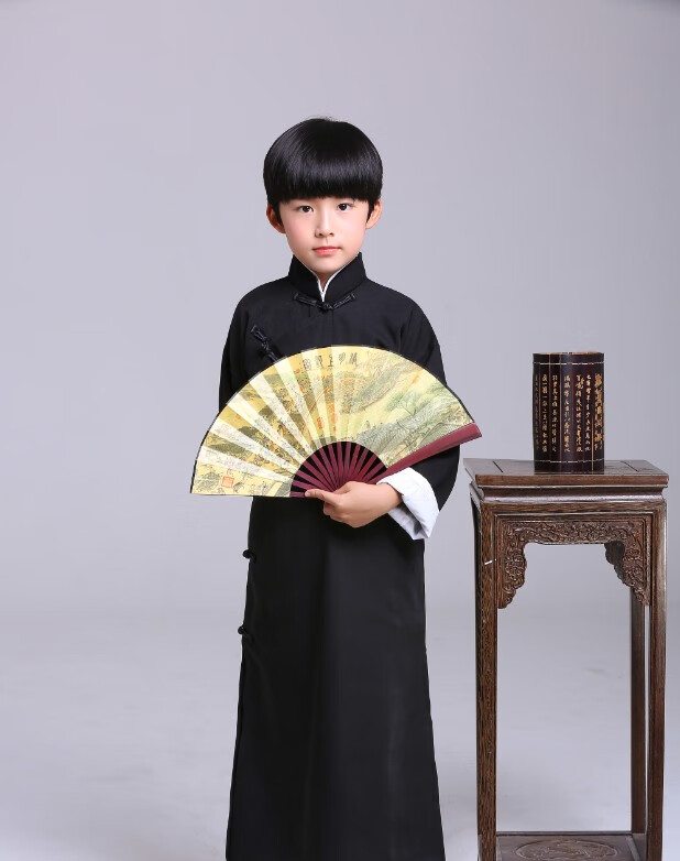 佩奇部落儿童相声服马甲民国长衫长袍大褂男童古装民国学生装舞台演出