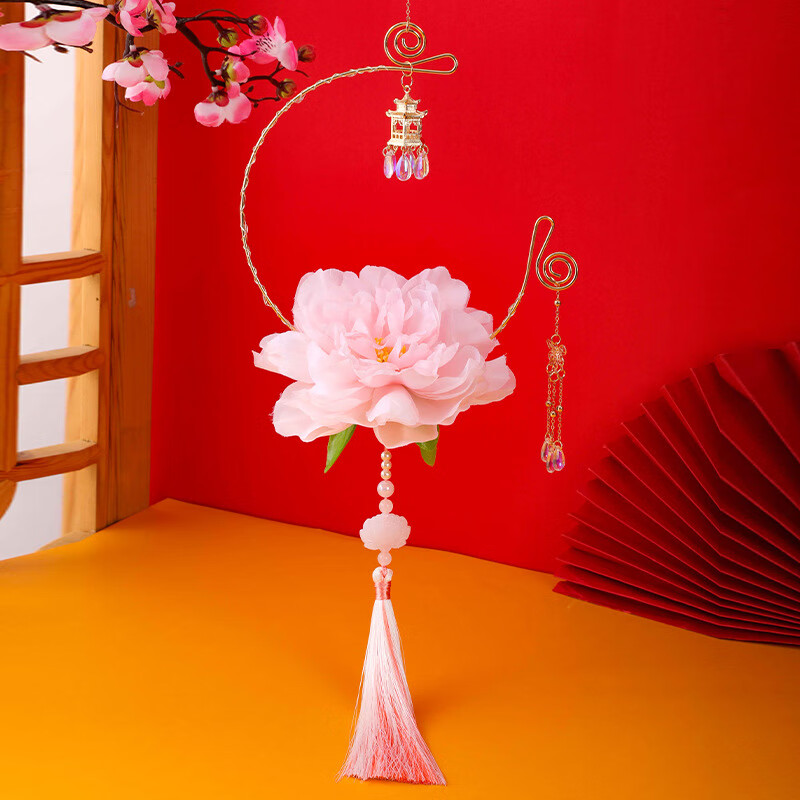 元旦龙年手提发光灯笼diy材料包儿童新年元宵节过年琉璃花灯 琉璃花灯