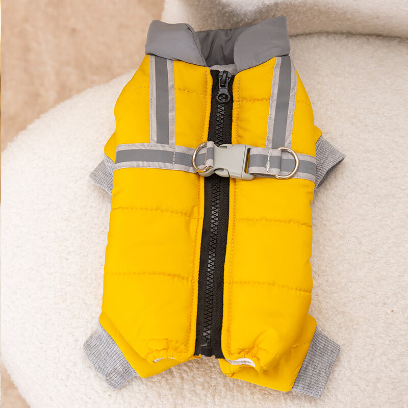 棉衣雪纳瑞宠物狗狗衣服冬天小型幼犬 黄灰棉衣 xs(建议体重1-3斤)