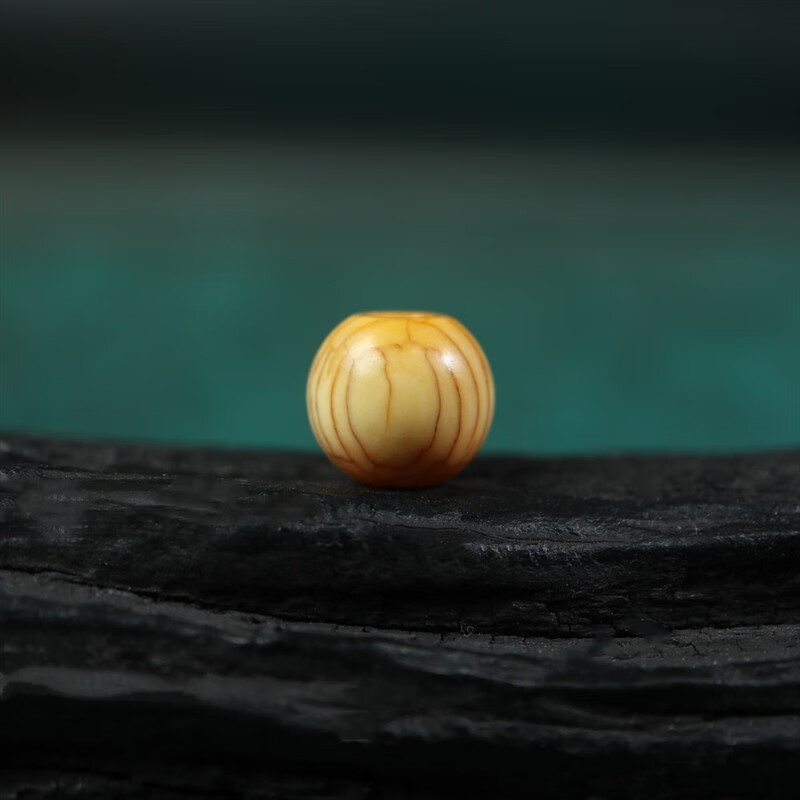 瑾然  12mm满纹开片老孟马牙圆珠配珠 藏式文玩佛珠手串老牙腰珠顶珠