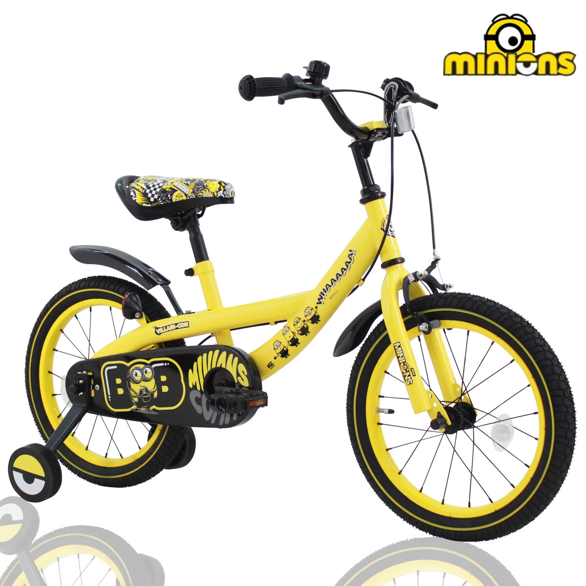 panther儿童自行车小黄人授权联合设计多尺寸辅助轮男孩女孩通用脚踏